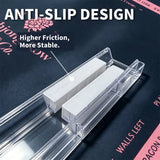 Close-up of the anti-slip base on a clear foldable Mahjong tile rack