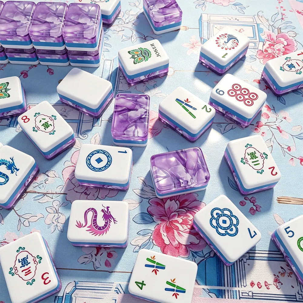 Personalised Mahjong Tiles on Blue Background