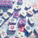 Personalised Mahjong Tiles on Blue Background