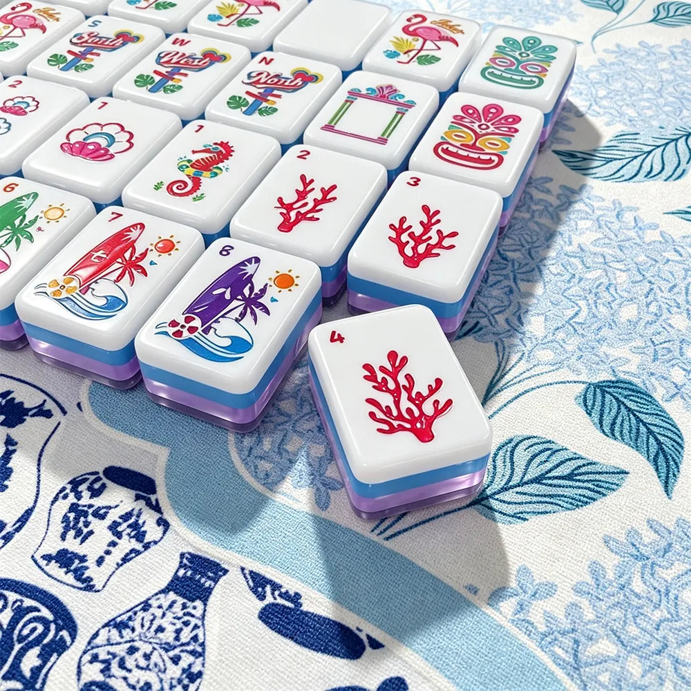 Custom Mahjong Tiles with Colourful Designs