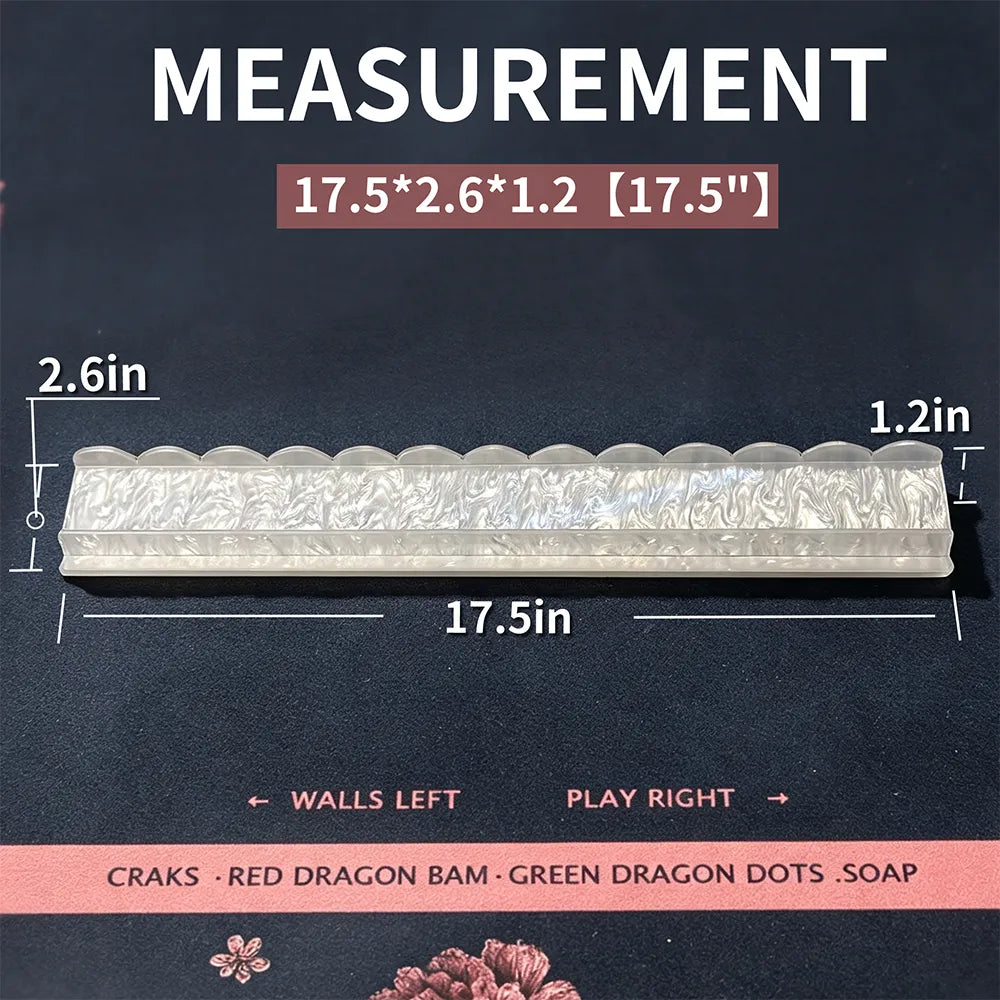 17.5 inch mahjong tile pusher with pearl texture finish and detailed measurement display