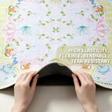 Hands playing Mahjong on Pastel Garden Mahjong mat