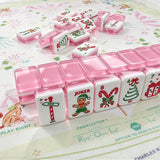 Pink floral American Mahjong set for game night