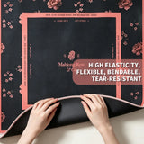 Midnight Blossom Mahjong mat with pink floral design