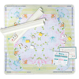 Pastel Garden Mahjong mat with soft pink and green design
