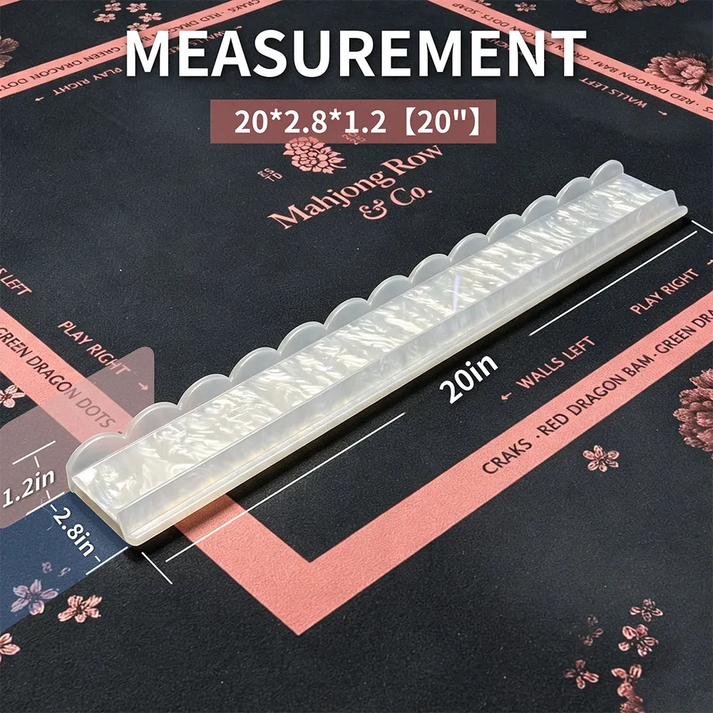 20 inch mahjong tile pusher with pearl texture design and measurement details
