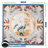 Lotus Paradise Mahjong mat with floral tropical design