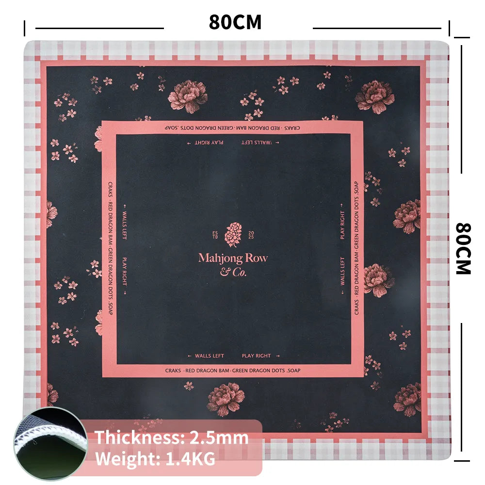 Midnight Blossom Mahjong mat flat lay