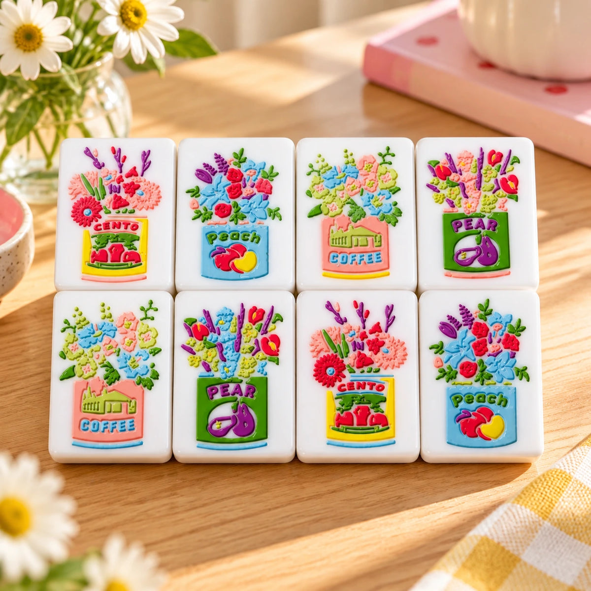 Colorful Fruit White Acrylic Mahjong Tiles – Chatelisse