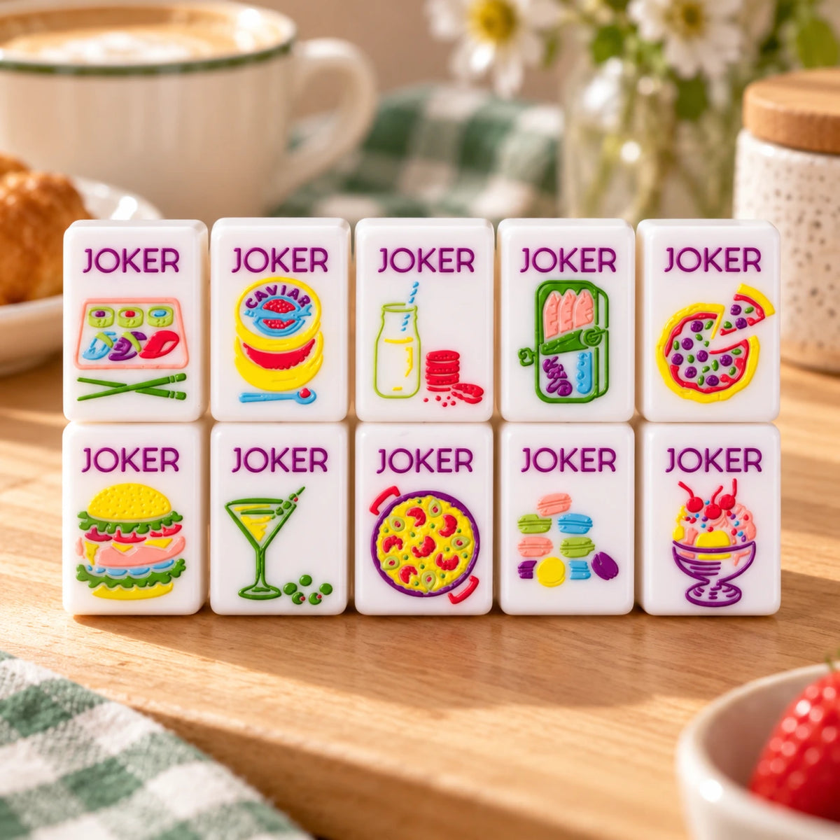 Colorful Fruit White Acrylic Mahjong Tiles – Chatelisse