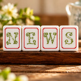 American Mahjong tiles displayed in a row for product news and updates