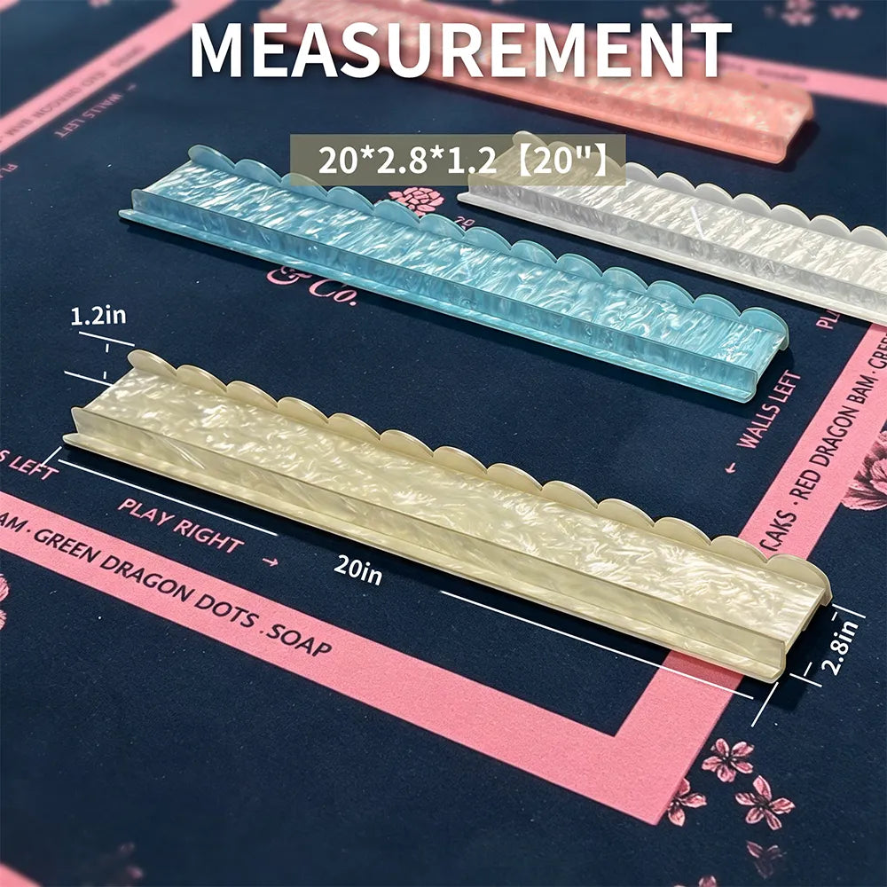Acrylic mahjong tile pusher structure showing transparent material and practical design