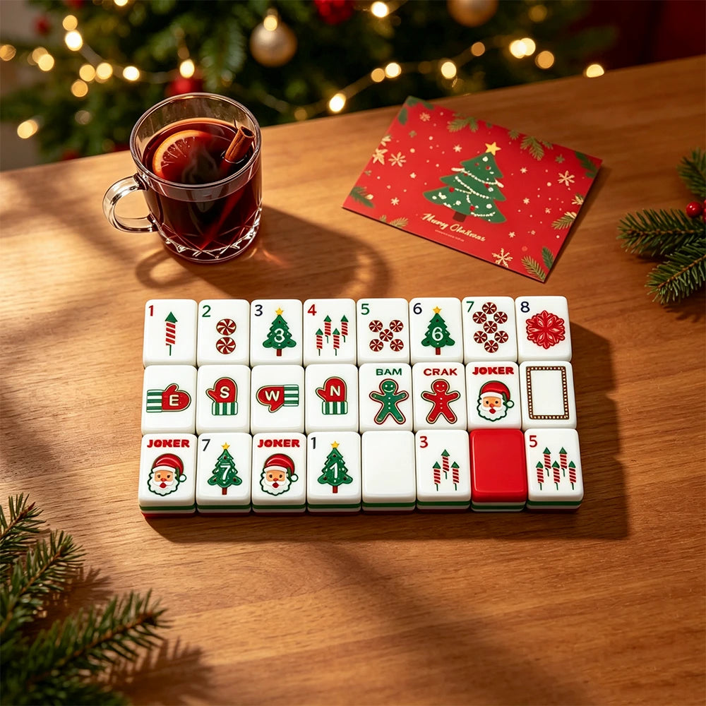 Amber tone mahjong table interior with classic tile arrangement