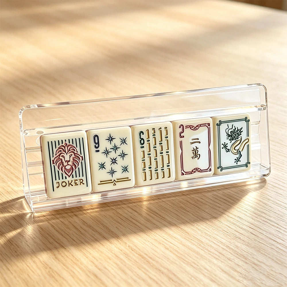 Beige mahjong table design with classic tile arrangement