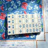 Blue luxury mahjong table with premium tile arrangement
