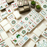 Classic ivory mahjong set with refined tile arrangement