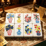 Classic mahjong set displayed with premium accessories