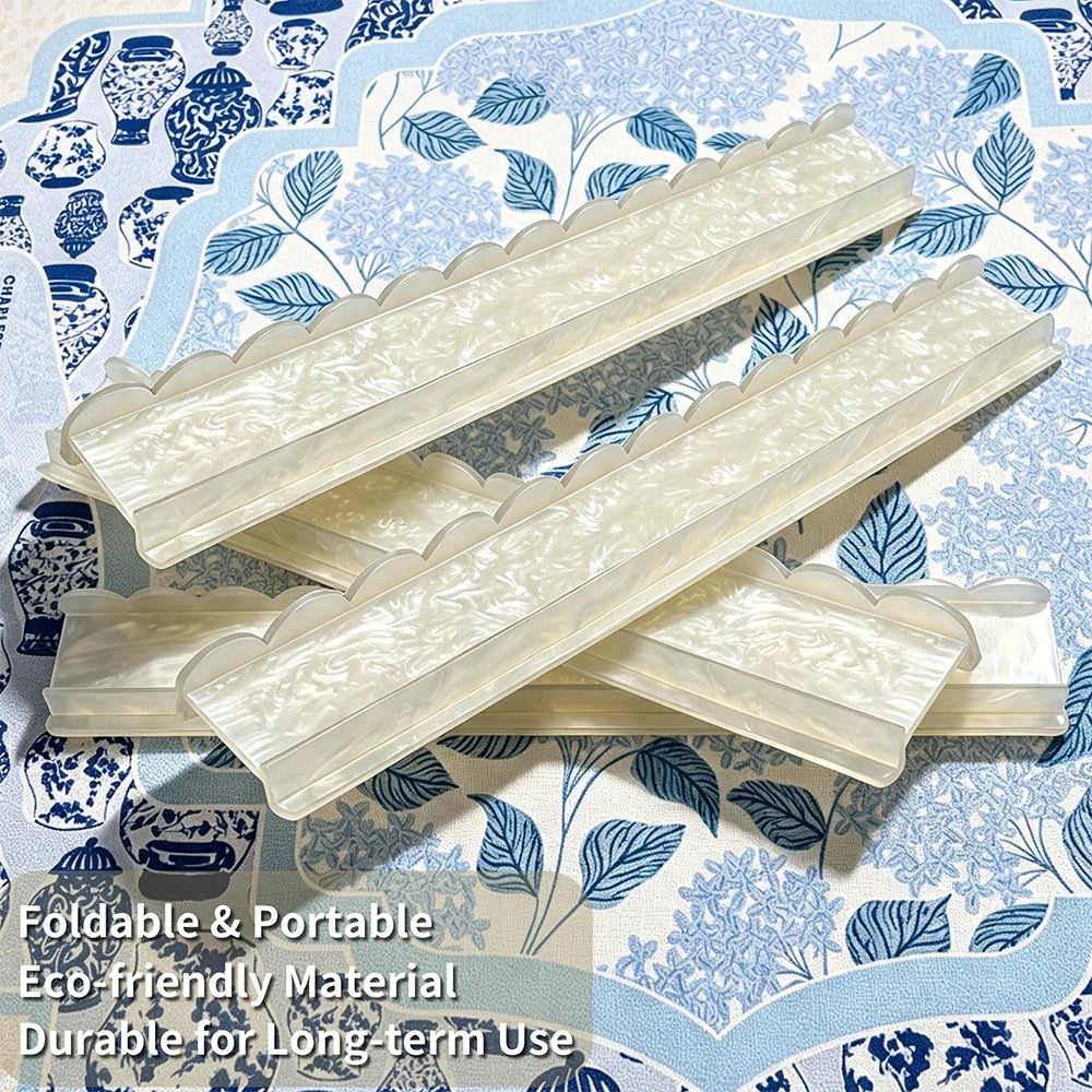 Cream colored acrylic mahjong pusher with elegant transparent design