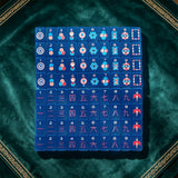Deep teal mahjong display with premium tile arrangement
