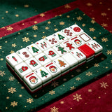 Forest green mahjong game surface with neatly arranged tiles