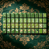 Luxury green mahjong table with elegant interior design