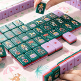 Lavender mahjong table setting with elegant modern decoration
