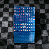 Midnight blue mahjong set with sleek modern table design