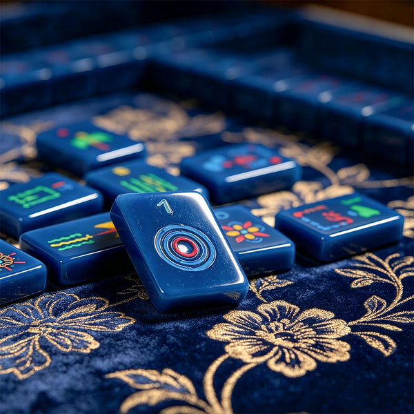 Ocean blue mahjong room with stylish game setup