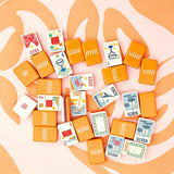 Orange themed mahjong tiles with modern decorative styling