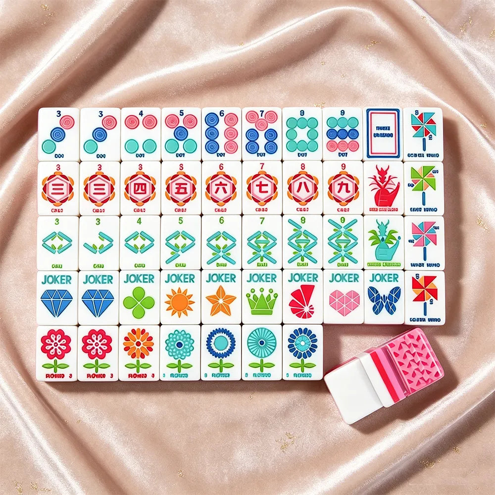 Pastel color mahjong tile set with elegant modern styling