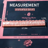 Pink mahjong tile pusher size guide showing 17.5 inch dimensions and product measurements