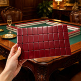 Red luxury mahjong table with elegant interior styling