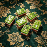 Traditional mahjong game setup with decorative tiles