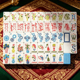 Traditional mahjong table with detailed tile arrangement